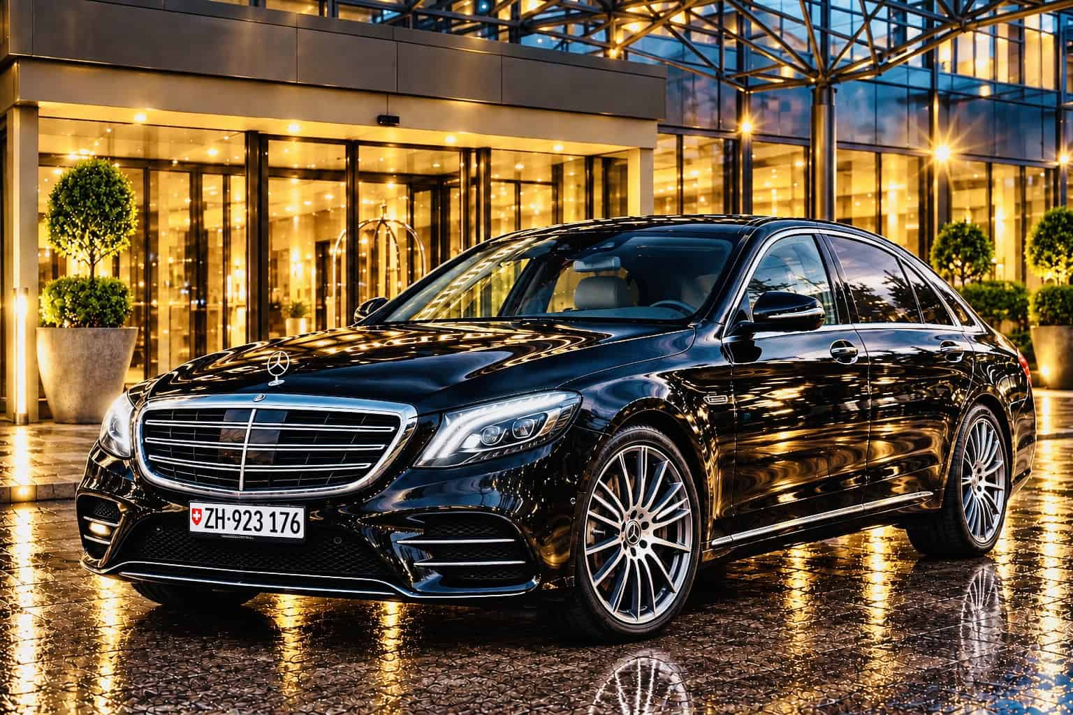 Globetransporte Mercedes-Benz S 450 4MATIC Black Car Service for luxury private transportation.
