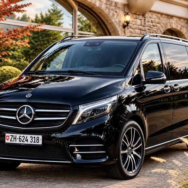 Mercedes-Benz V-Class by Globetransporte at Park Hotel Vitznau after transporting guests from Zurich Airport.