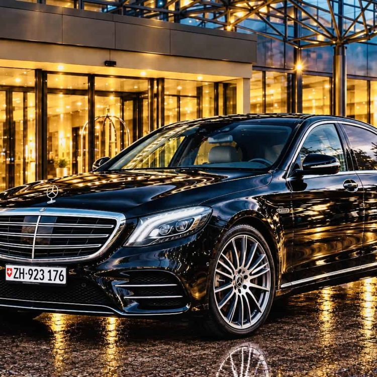 Globetransporte Mercedes-Benz S 450 4MATIC Black Car Service for luxury private transportation.